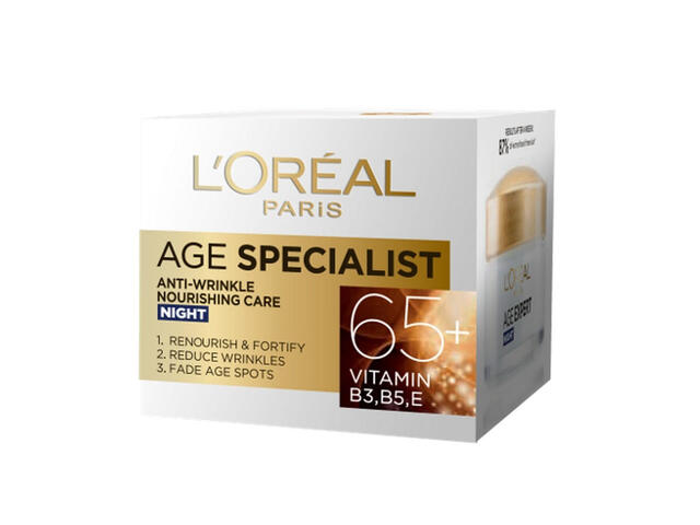 Crema antirid de noapte 65+ L'Oreal, 50 ml