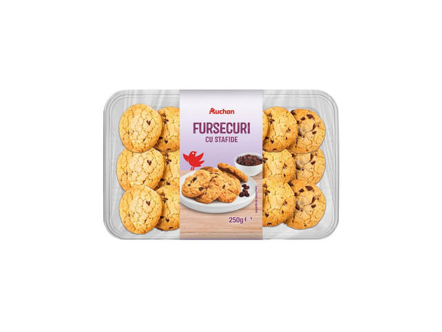 Fursecuri cu stafide Auchan, 250 g