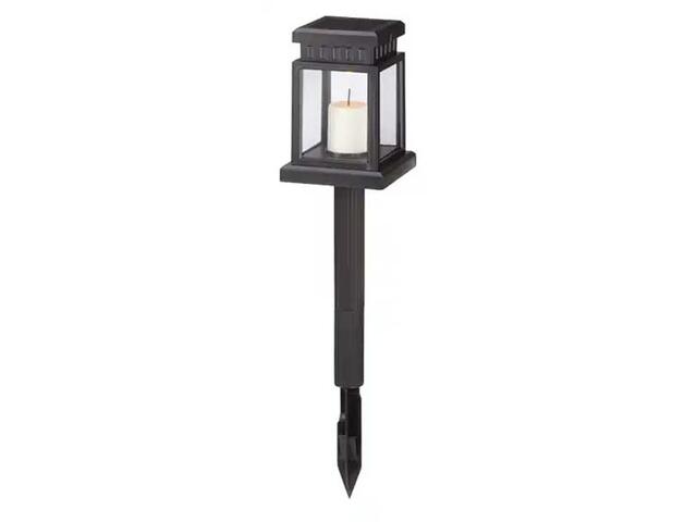 Lampa solara cu decor lumanare Flink, 8.8x8.8x12.5 cm, Negru