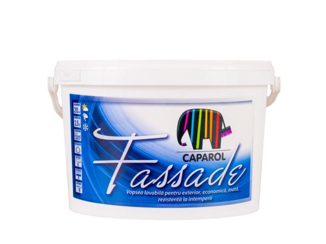 Vopsea lavabila exterior Caparol Fassade, rezistenta la intemperii, alb, 2,5 l