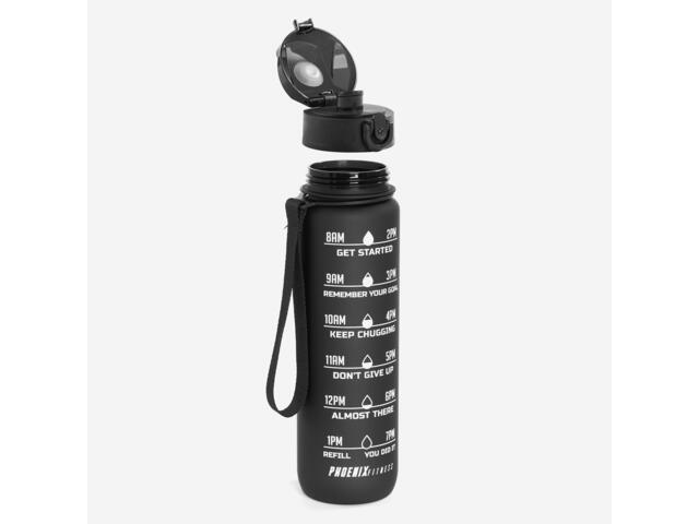 Bidon de fitness motivațional 1L Negru