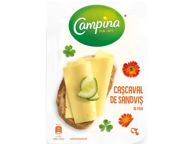 Cascaval de sandivs felii Campina 150g