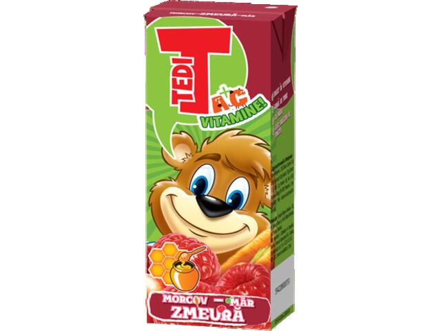 Tedi Suc cu morcov, mar, zmeura 200 ml