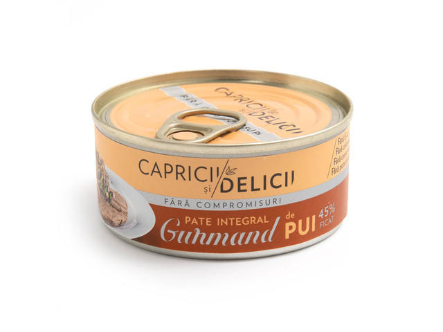 Capricii si Delicii pate integral Gurmand pui cu 45% ficat 115 g