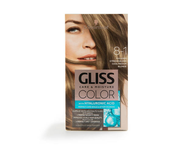 Vopsea De Par Permanenta Gliss Color 8-1 Blond Mediu Rece 142Ml