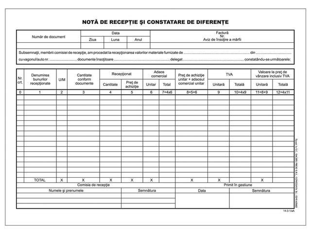 Factura fara TVA A5, hartie autocopiativa, 3 exemplare, 50 seturi/carnet