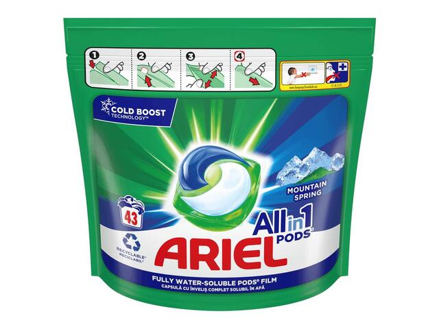 Ariel Pods Detergent automat Mountain Spring 43 bucati