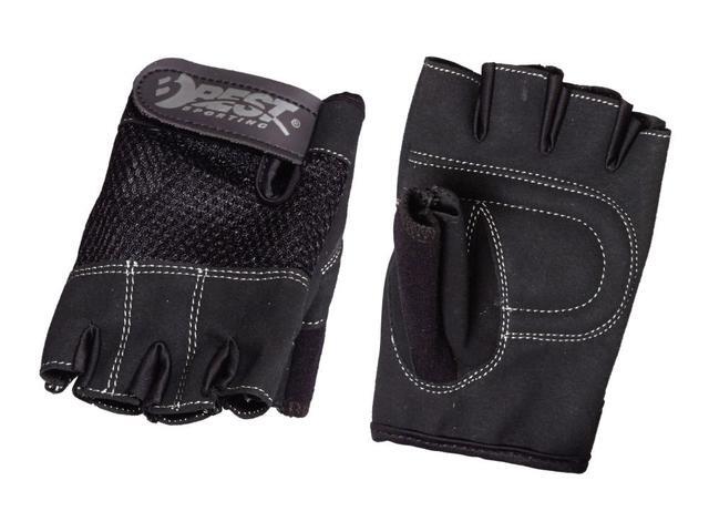 Manusi fitness cu Velcro Best Sporting, marime L/XL, Negru