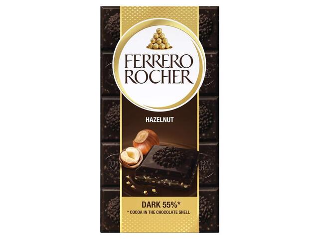 Ferrero Rocher Ciocolata fina cu crema de alune de padure si bucati de alune de padure 92g