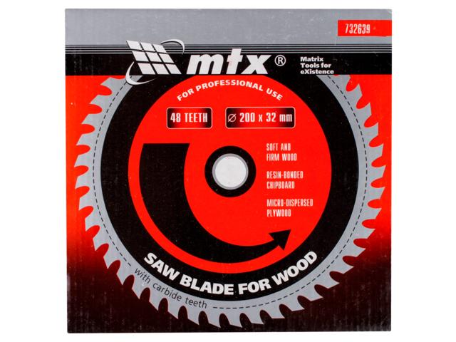 Disc debitare lemn, MTX, 200 х 32 mm, 48 dinti, bucsa 30/32