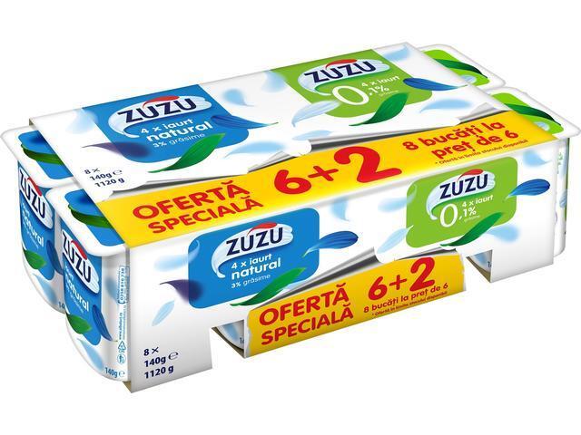 Pachet Iaurt Mixt 3%+0.1% Grasime 6+2 Zuzu