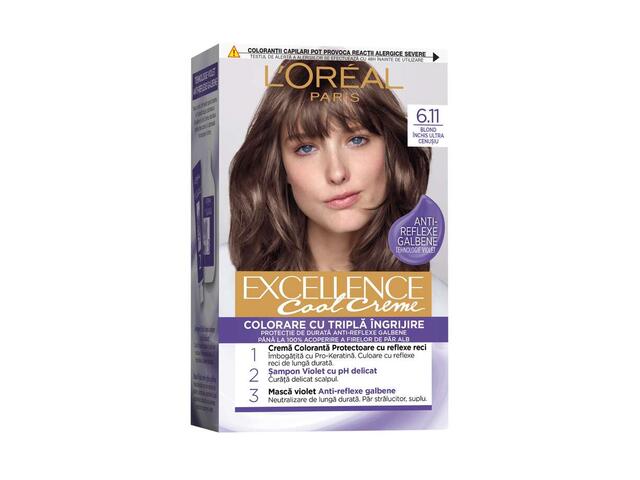 L Oreal Paris Excellence Cool Creme 6.11 Blond Inchis Ultra-Cenusiu Vopsea de par permanenta 192 ml