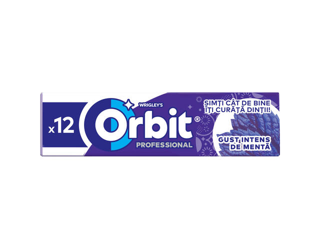 Orbit Professional Strong Mint guma de mestecat cu arome de menta si mentol 12 buc 16,8 g