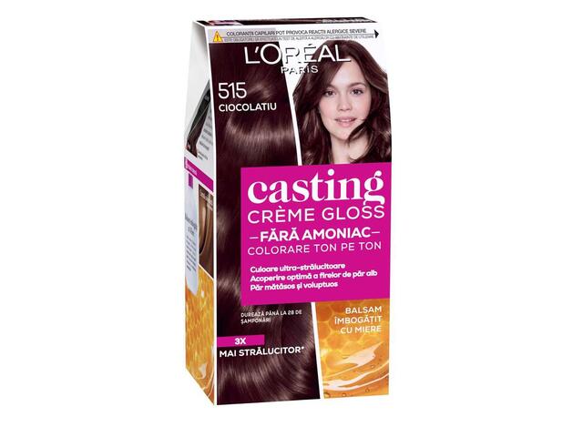 L Oreal Paris Casting Creme Gloss 515 Ciocolatiu Vopsea de par semi-permanenta fara amoniac, 180ml