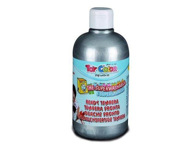 Tempera Toy Color superlavabila, 500 ml, argintiu