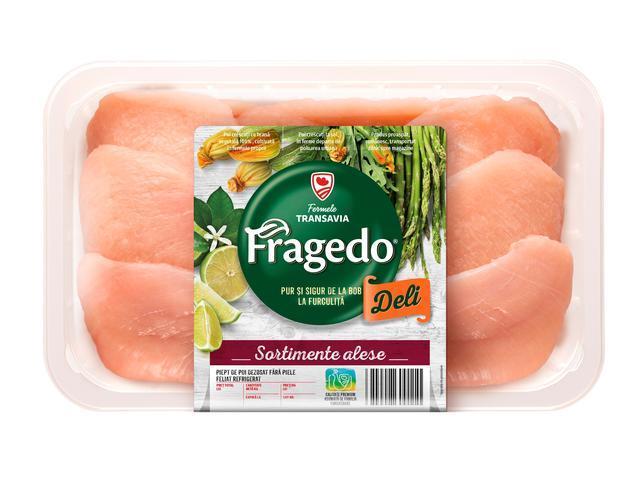 Piept de pui dezosat fara piele, feliat Fragedo per kg