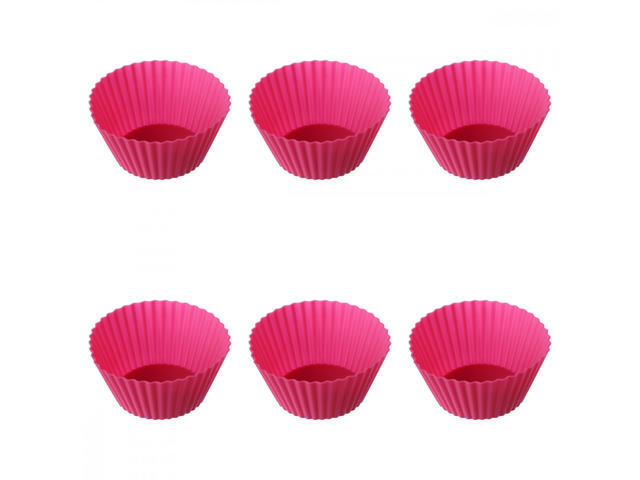 Set 6 forme pentru briose JJA Secret du Gourmet, silicon, 6.5 cm, Roz