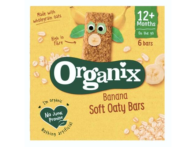 Batoane Ecologice (Bio) Din Ovaz Integral Cu Banane, 12Luni+, 6X23G, Organix