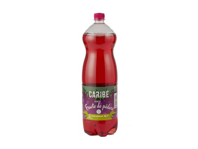 Caribé Bautura racoritoare carbogazoasa cu indulcitori si aroma de fructe de padure 2 l