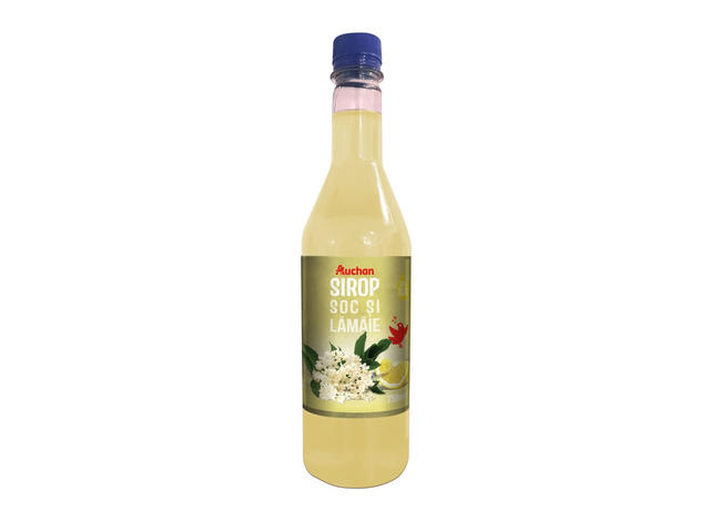 Sirop de soc cu lamaie Auchan, 0.75 l