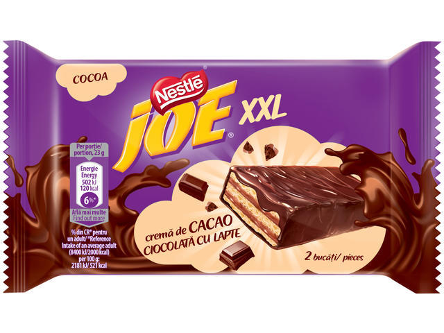 Napolitane cu crema de cacao & glazura de ciocolata Joe XXL Nestle 46g