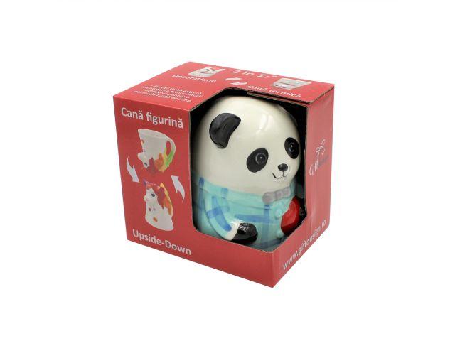 Cana Upside Down, Ursulet panda, bleu, 320 ml