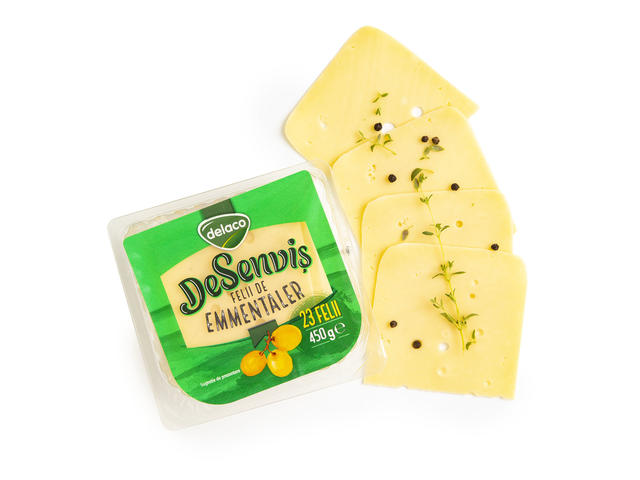 Emmentaler felii Delaco Desenvis 450g