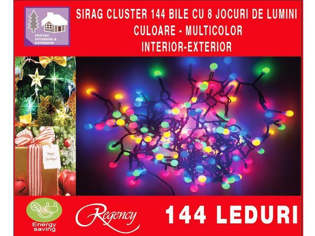 Instalatie 144 LED-uri cluster, 8 jocuri de lumini, 2.9 m, Multicolor