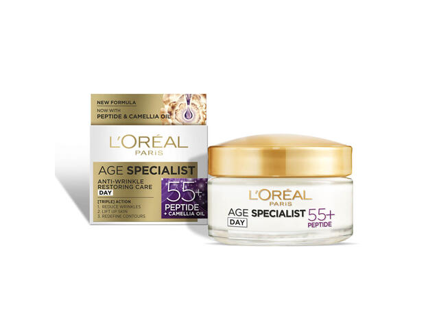 Crema antirid de fata pentru zi L'Oreal Paris Age Specialist 55+, 50 ML