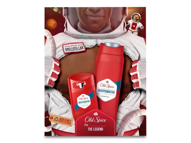 Set Cadou Old Spice Astronaut: Deodorant solid Whitewater, 50 ML + Gel de dus, 250 ML