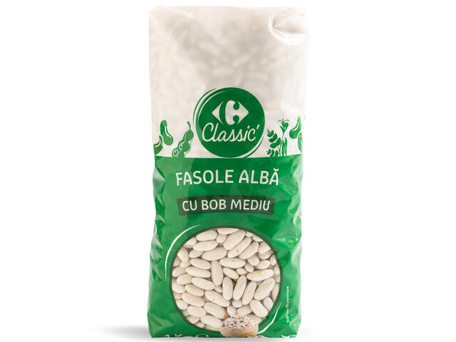 Fasole Alba Bob Mediu Carrefour Classic 1Kg