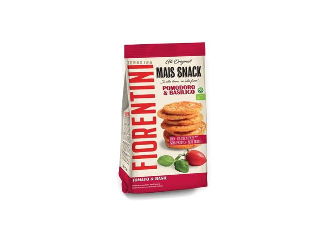 Mini Galette di Mais al Pomodoro e Basilico, Chipsuri eco cu rosii si busuioc fara gluten x 50 g