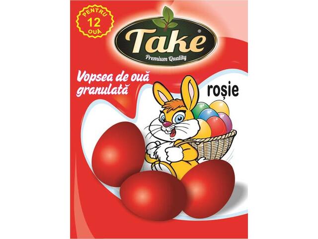 Vopsea granulata pentru 12 oua, rosie Take