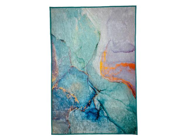 Covor modern Stone, poliester, bleu, 60 x 90 cm