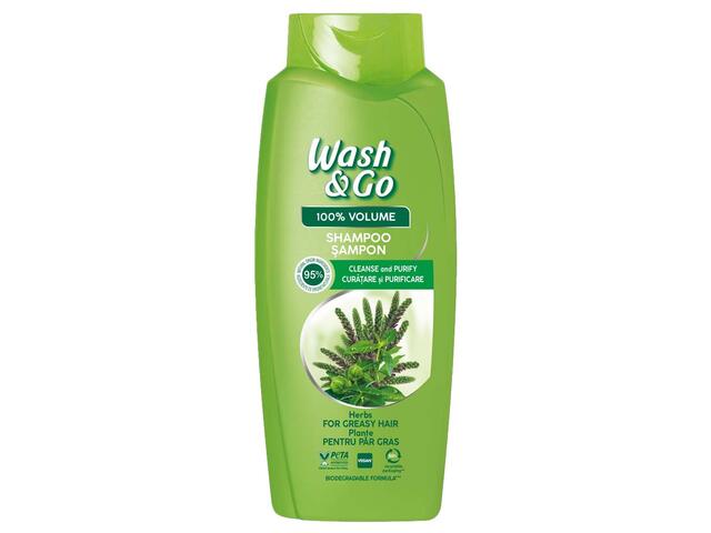 Sampon pentru par gras Wash & Go, cu extract de plante, 675 ML