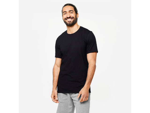 Tricou Slim 500 Fitness Negru Bărbați  - S