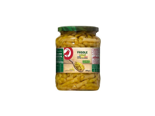 Fasole galbena pastai in saramura taiate Auchan, 690 g