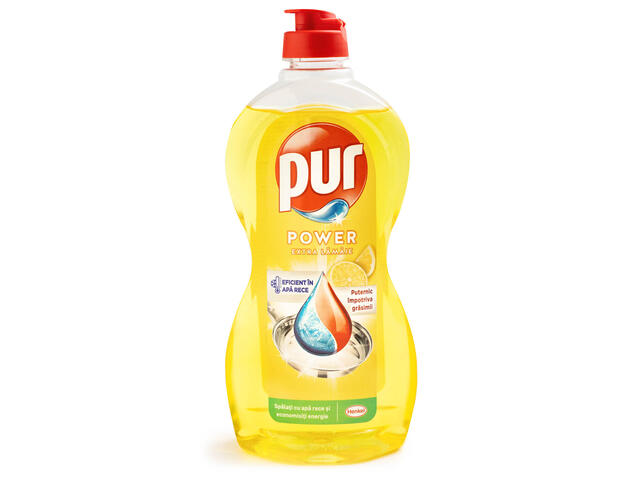 Detergent de vase triple action cu parfum de lamaie 0.45 l Pur