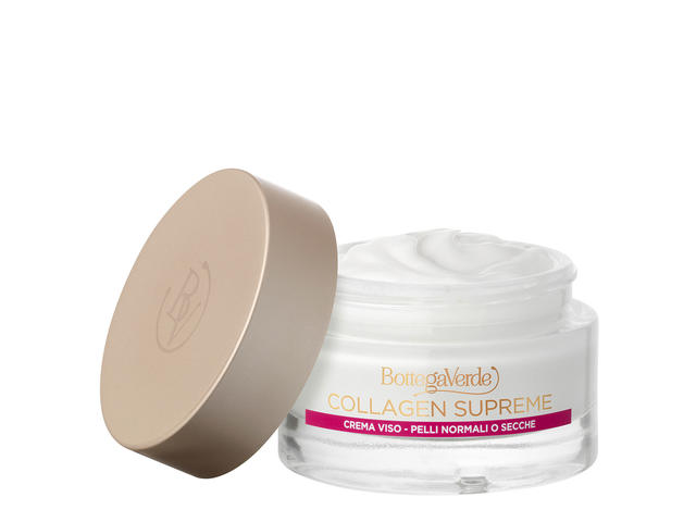 Crema pentru fata, de zi, antirid, cu efect de umplere, pentru ten normal si uscat, cu extract de flori de rodie si ulei de primula - Collagen Supreme, 50 ML