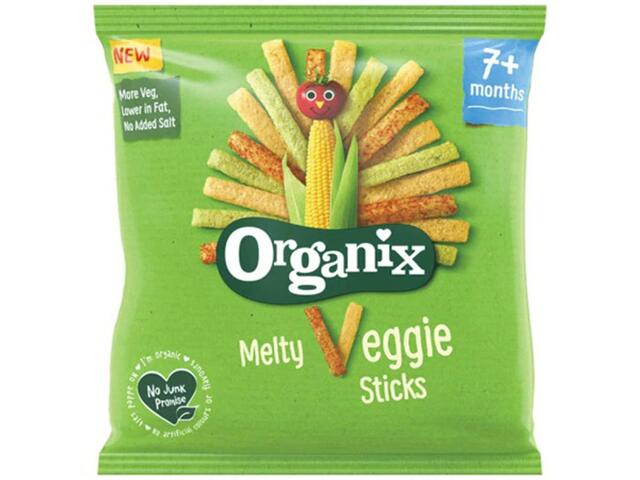 Sticksuri Organix Bio cu porumb si legume, de la 7 luni, 15 g