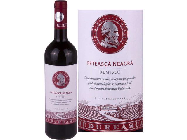 Budureasca Feteasca Neagra vin rosu demisec 13.5% alcool 0.75 l