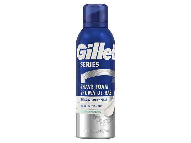 Spuma de ras Gillette Series revitalizanta cu Ceai Verde, 200 ML