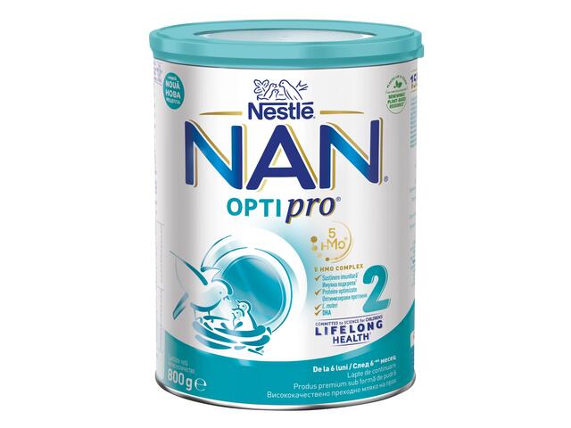 Nestle NAN OPTIPRO 2 HMO Lapte de continuare pentru sugari, de la 6 luni, 800g