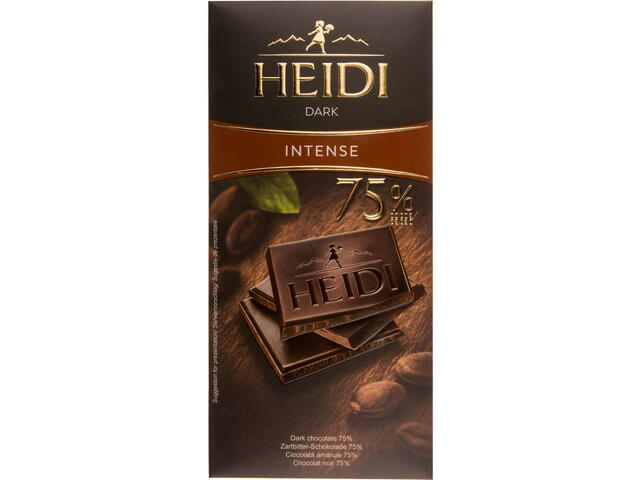 Heidi Dark Intense ciocolata amaruie 75% cacao 80 g