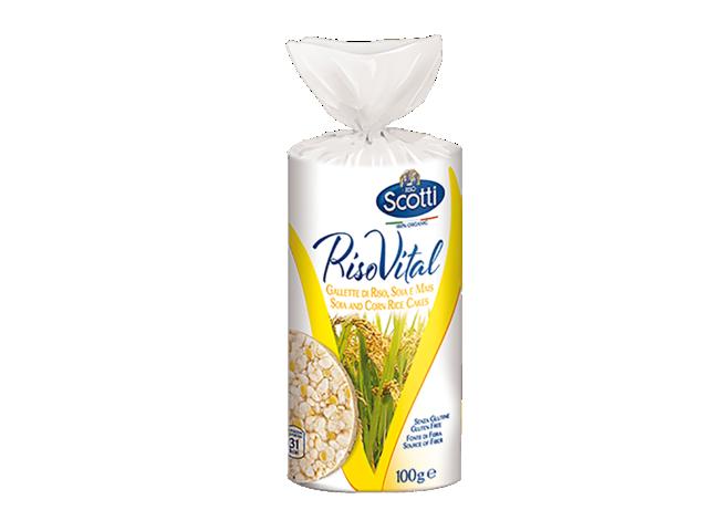 Rondele Riso Scotti cu orez, porumb si soia, fara gluten, 100g