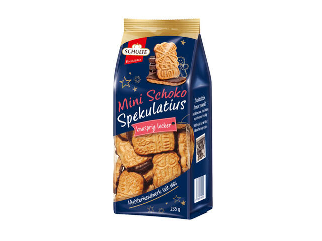 Schulte Mini Fursecuri Cu Glazura Ciocolata Neagra Spekulatius 235G