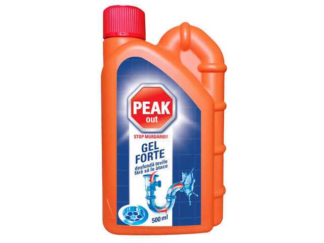 Detergent gel pentru desfundat tevi Peak Out Forte 500ML