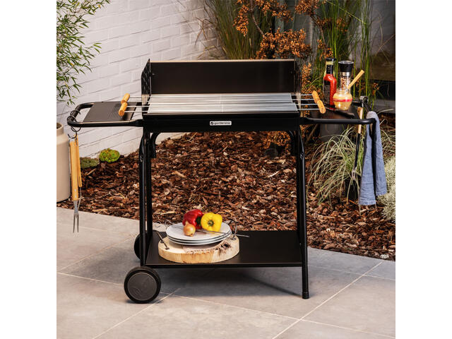 Gratar pe carbuni Garden Star, tip carucior, 125 x 56 x 93.5 cm