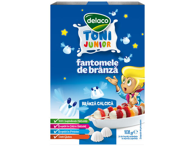 Branza alba calcica pentru copii 108 g Delaco