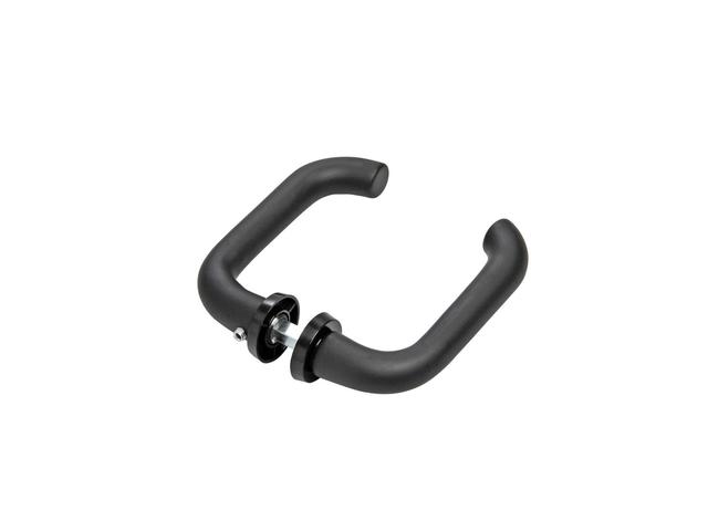 Maner rotunjit pentru usi batante, aluminiu, negru